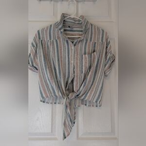 Cozy Casual Blue and Red Striped Shirt